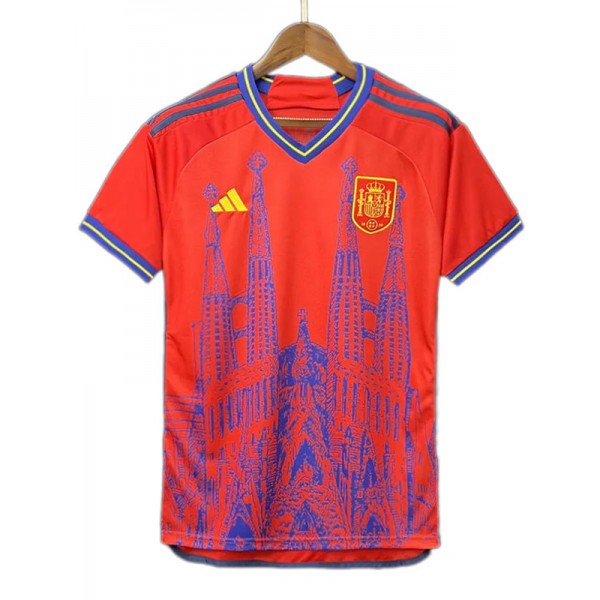 Spain maglia edizione cittadina uniforme da calcio Maglia superiore del kit da calcio sportivo rosso da uomo 2024